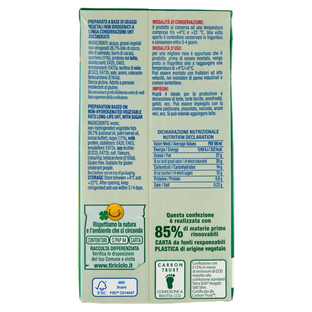 HOPLA' Panna da montare zuccherata 500 ML