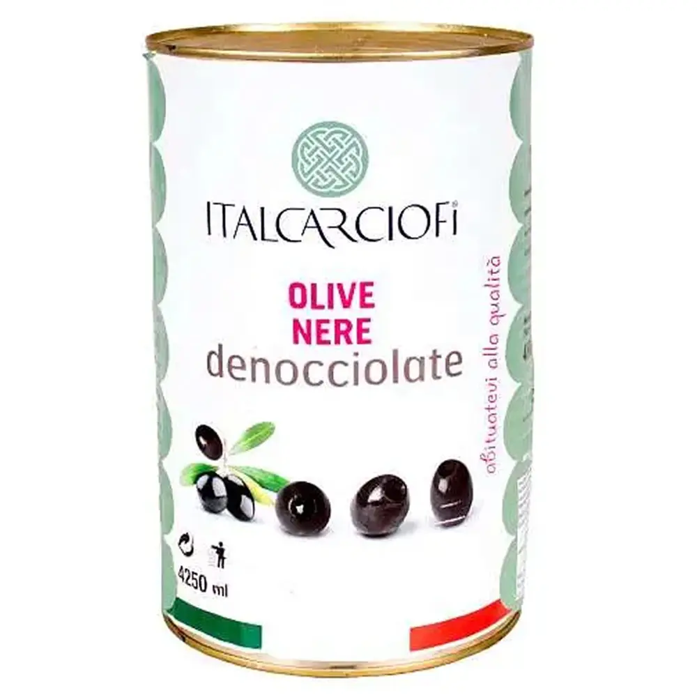 Italcarciofi Olive nere denocciolate in salamoia - Latta 4,25Kg