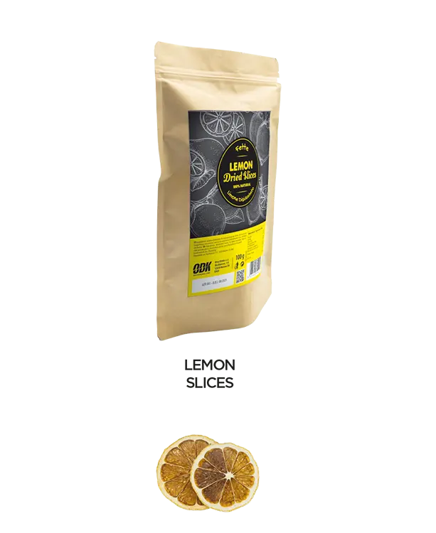 Orsa Drinks DRIED LEMON SLICES 100% NATURAL DOYPACK BAG 100g.