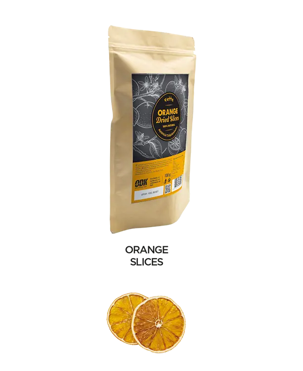 Orsa Drinks DRIED ORANGE SLICES 100% NATURAL DOYPACK BAG 100g. 