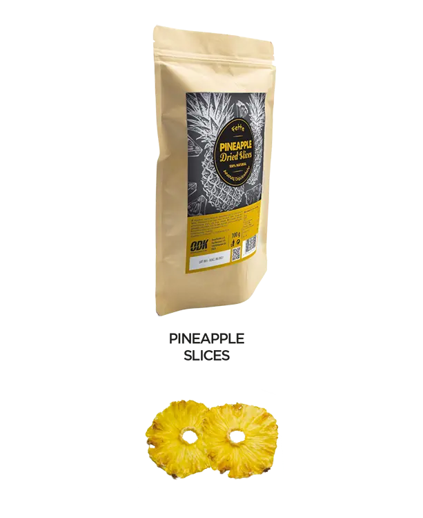 Orsa Drinks DRIED PINEAPPLE SLICES 100% NATURAL DOYPACK BAG 100g.  