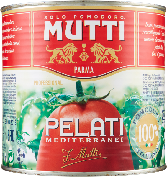 Mutti Pelati Mediterraneo - Latta 2.5 Kg