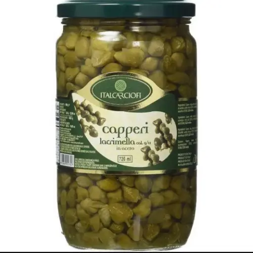 [10754] Italcarciofi Capperi Lacrimella in aceto di vino - Vaso 720Gr