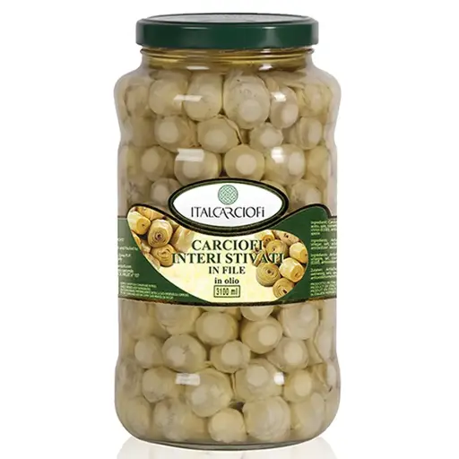 [10014] Italcarciofi Carciofi interi rinfusa in olio -  Vaso 3,1 Kg