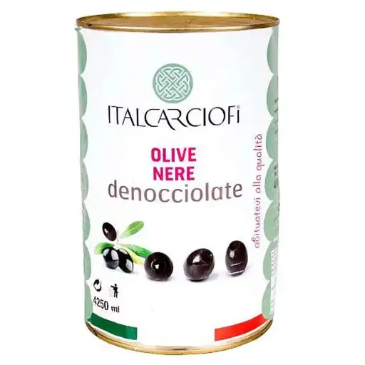 [10698] Italcarciofi Olive nere denocciolate in salamoia - Latta 4,25Kg