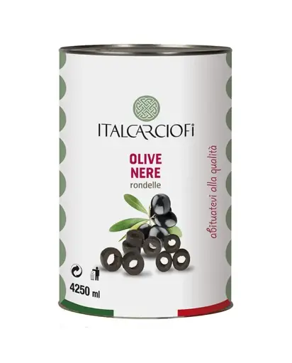[10700] Italcarciofi Olive nere denocciolate a Rondelle in salamoia - Latta 4,25Kg 