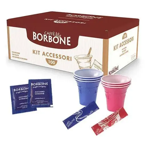 [BORBKIT100] Borbone Kit 100 Bicchieri Palette e Zucchero 