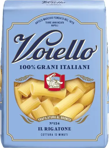 [28242] Voiello Pasta Rigatoni n° 124 - Conf. 500gr Trafilatura Al Bronzo