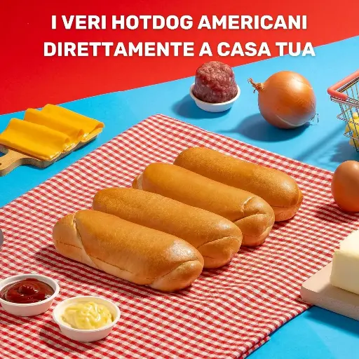 [HOTDOG-60] Mr. Dobelina Hot Dog Potato Rolls - Conf. 4 Bun da 60gr