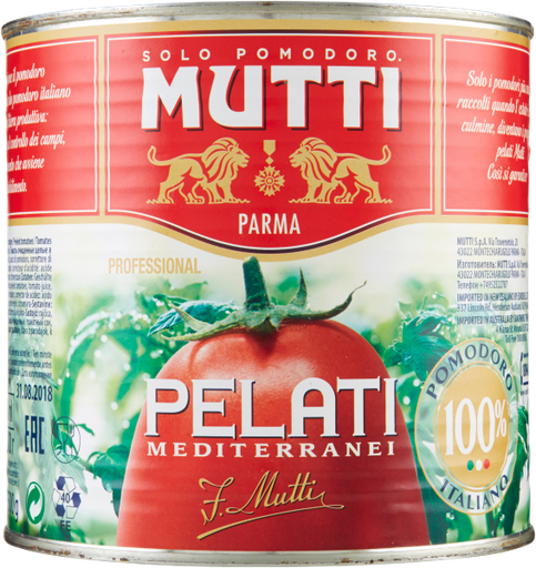 Mutti Pelati Mediterraneo - Latta 2.5 Kg